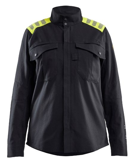 Afbeeldingen van BLÅKLÄDER Overhemd Multinorm dames Inherent 4072 zwart/High Vis geel XL