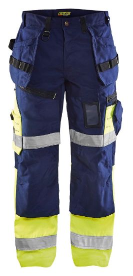 Afbeeldingen van BLÅKLÄDER Werkbroek X1500 1508 marineblauw/High Vis geel C50
