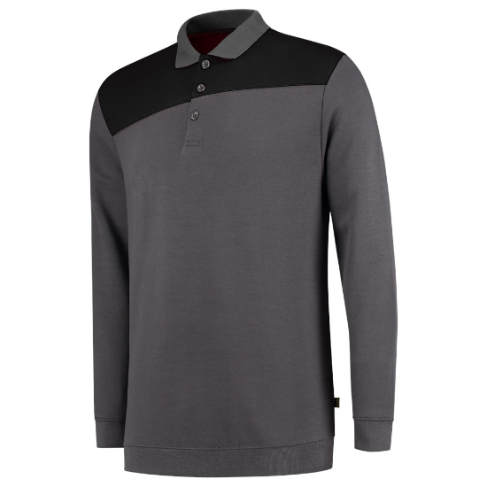 Afbeeldingen van TRICORP Polosweater bi-colour Naden 302004 donkergrijs/zwart 5XL