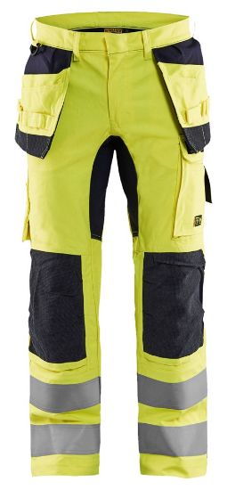Afbeeldingen van BLÅKLÄDER Werkbroek Multinorm Inherent met stretch 1587 High Vis geel/marineblauw D100