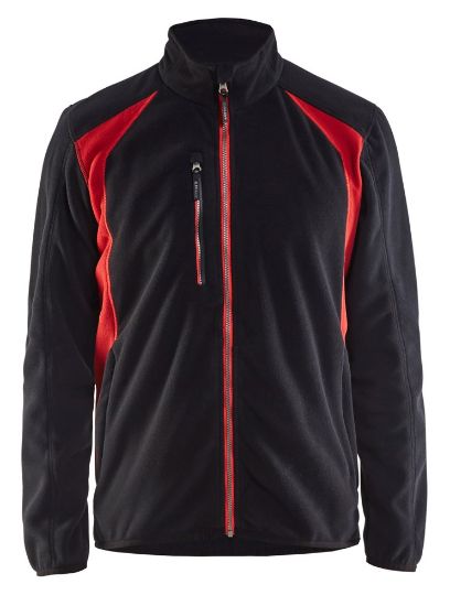 Afbeeldingen van BLÅKLÄDER Fleecejack 4730 zwart/rood M