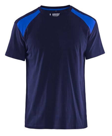 Afbeeldingen van BLÅKLÄDER T-shirt bi-colour 3379 marineblauw/korenblauw S
