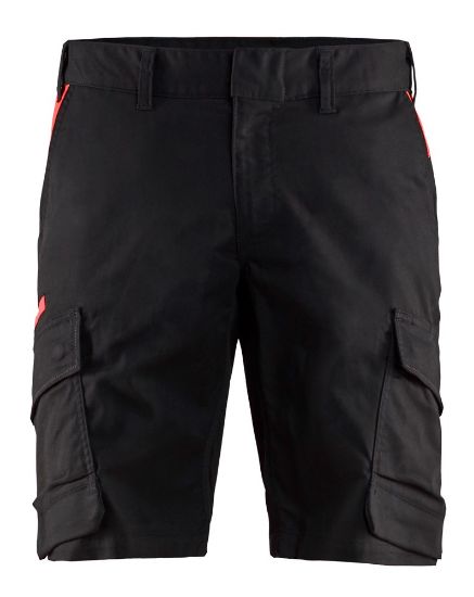Afbeeldingen van BLÅKLÄDER Short industrie met stretch 1446 zwart/rood C52