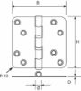 Afbeeldingen van Kogellagerscharnier rond RVS 3MM 89X89MM