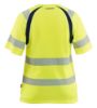 Afbeeldingen van BLÅKLÄDER T-shirt dames 3503 High Vis geel/marineblauw XS