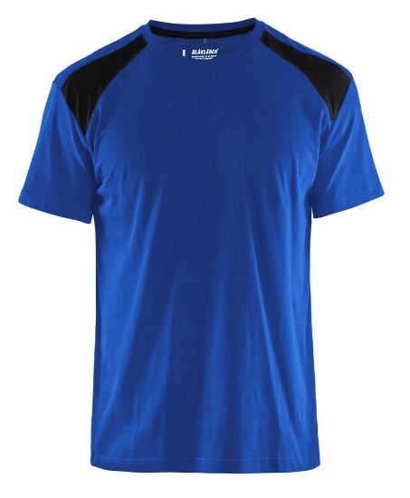 Afbeeldingen van BLÅKLÄDER T-shirt bi-colour 3379 korenblauw/zwart XS