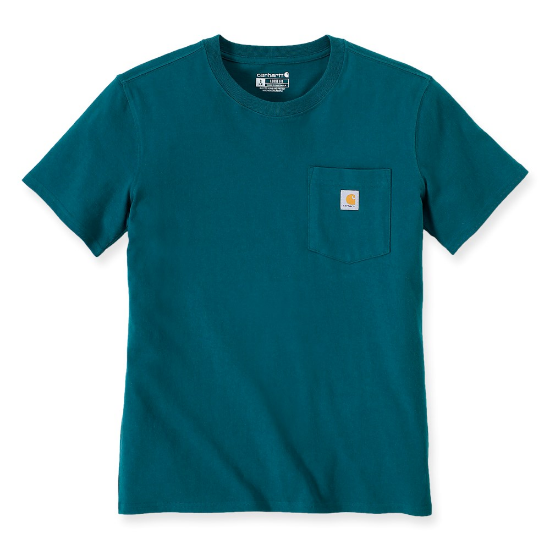 Afbeeldingen van CARHARTT T-shirt workwear met zak dames 103067 shaded spruce L