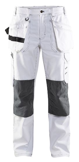 Afbeeldingen van BLÅKLÄDER Werkbroek schilder dames 7131 wit/donkergrijs D24