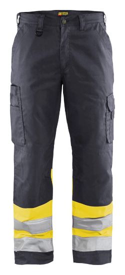 Afbeeldingen van BLÅKLÄDER Werkbroek 1564 medium grijs/High Vis geel D108