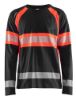 Afbeeldingen van BLÅKLÄDER T-shirt met lange mouwen 3510 zwart/High Vis rood L