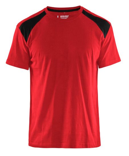 Afbeeldingen van BLÅKLÄDER T-shirt bi-colour 3379 rood/zwart L