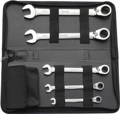 Afbeeldingen van FORUM Ringratelsteeksleutelset omschakelbaar 8-19MM 9x