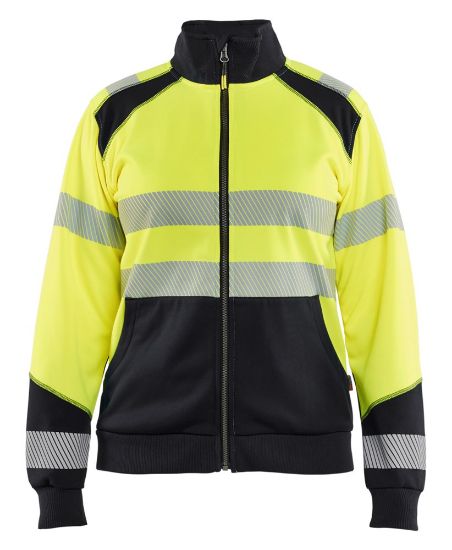 Afbeeldingen van BLÅKLÄDER Sweater dames met rits 3508 High Vis geel/zwart XS