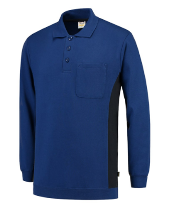 Afbeeldingen van TRICORP Polosweater bi-colour met borstzak 302001 royal blauw/navy S
