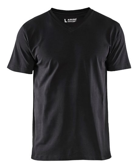 Afbeeldingen van BLÅKLÄDER T-shirt V-hals 3360 zwart M