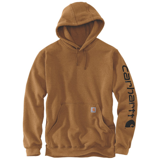Afbeeldingen van CARHARTT Hoodie logo sleeve K288 bruin M