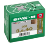Afbeeldingen van SPAX MDF spaanplaatschroef verzonkenkop WIROX deeldraad T15 3,5X40MM