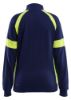 Afbeeldingen van BLÅKLÄDER Sweater dames Visible met rits 3568 marineblauw/High Vis geel S