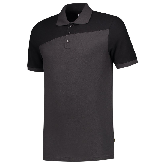 Afbeeldingen van TRICORP Poloshirt bi-colour Naden 202006 donkergrijs/zwart XS