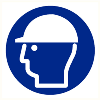 Afbeeldingen van Bord vinyl 'veiligheidshelm verplicht' 200MM