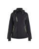 Afbeeldingen van BLÅKLÄDER Shelljack dames met stretch 4403 zwart/High Vis geel S