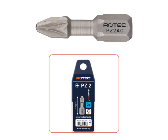 Afbeeldingen van ROTEC Torsionbit ¼" PRO PZ3 25MM C6,3 RVS 2x