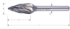 Afbeeldingen van ROTEC Stiftfrees HM model GZ1 ALU-vertand 9,6X19X64X6MM 
