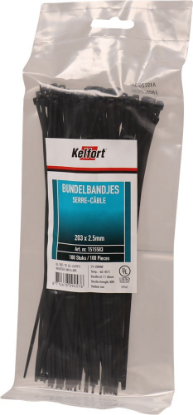 Afbeeldingen van KELFORT Bundelbandjes nylon zwart 203X2,5MM