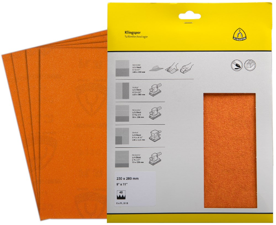 Afbeeldingen van Schuurpapiervel PL31B 230X280MM K120 in DIY verpakking