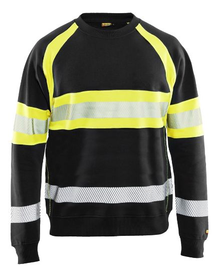 Afbeeldingen van BLÅKLÄDER Sweater 3359 zwart/High Vis geel 4XL