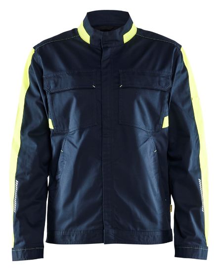 Afbeeldingen van BLÅKLÄDER Jack industrie met stretch 4444 donker marineblauw/High Vis geel L