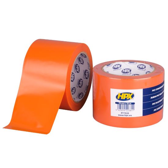 Afbeeldingen van HPX PVC beschermingstape oranje 75MM 33M