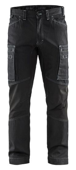 Afbeeldingen van BLÅKLÄDER Werkbroek service denim met stretch 1459 zwart C58