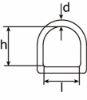 Afbeeldingen van D-ring gelast VZ 10X50X50MM