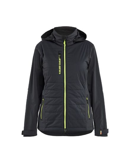 Afbeeldingen van BLÅKLÄDER Hybride jack dames 4733 zwart/High Vis geel XS
