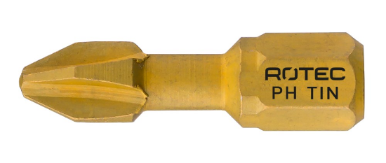 Afbeeldingen van ROTEC Torsionbit ¼" PRO PH1 25MM C6,3 TiN 10x