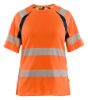 Afbeeldingen van BLÅKLÄDER T-shirt dames 3503 High Vis oranje/marineblauw S