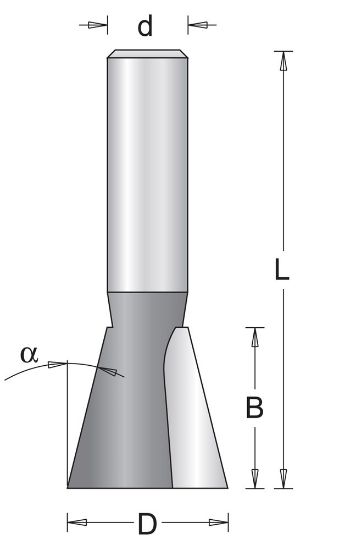 Afbeeldingen van Zwaluwstraatfrees S8MM 12,7X49X14MM