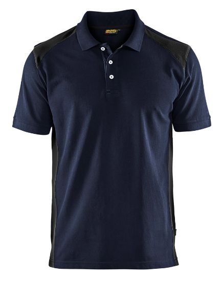 Afbeeldingen van BLÅKLÄDER Poloshirt piqué 3324 donker marineblauw/zwart 2XL
