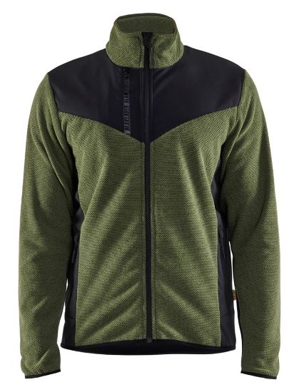 Afbeeldingen van BLÅKLÄDER Gebreid vest met softshell 5942 herfstgroen/zwart S