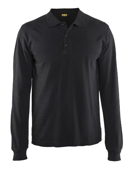 Afbeeldingen van BLÅKLÄDER Poloshirt met lange mouwen 3388 zwart 2XL