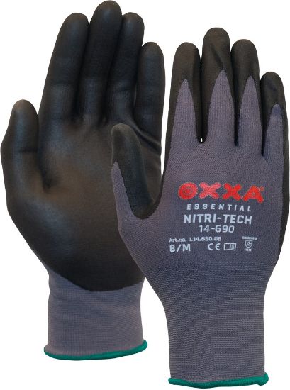 Afbeeldingen van OXXA Werkhandschoen Nitri-Tech 14-690 zwart/grijs 10