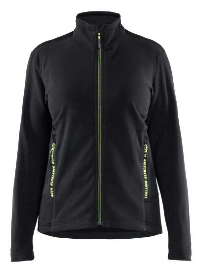 Afbeeldingen van BLÅKLÄDER Microfleecevest dames 4766 zwart/High Vis geel 2XL