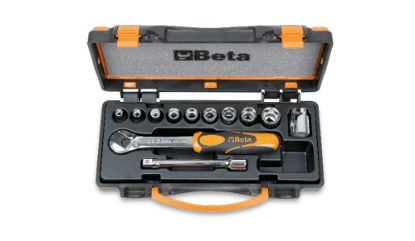 Afbeeldingen van BETA Doppendoosset ⅜" 10x + dopsleutel 910A/C10