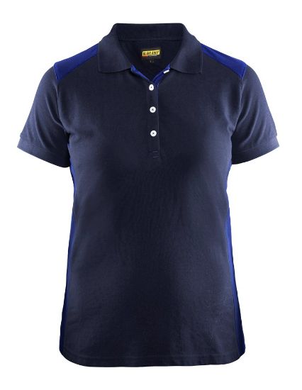 Afbeeldingen van BLÅKLÄDER Poloshirt piqué dames 3390 marineblauw/korenblauw S