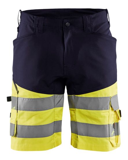 Afbeeldingen van BLÅKLÄDER Short met stretch 1541 marineblauw/High Vis geel C44
