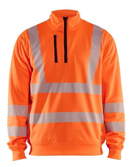 Afbeeldingen van BLÅKLÄDER Sweater met halve rits 3564 High Vis oranje L