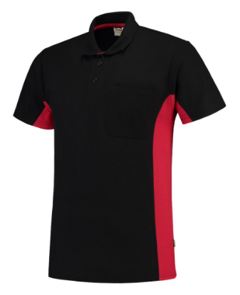 Afbeeldingen van TRICORP Poloshirt bi-colour met borstzak 202002 zwart/rood S