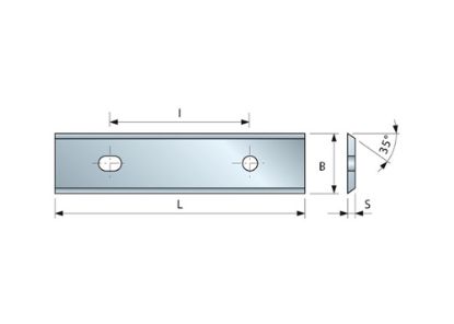 Afbeeldingen van ENT Keermes HM 2 snijkanten & 2 schroefgaten 80X13X2,2MM