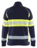 Afbeeldingen van BLÅKLÄDER Sweater dames met rits 3505 marineblauw/High Vis geel L